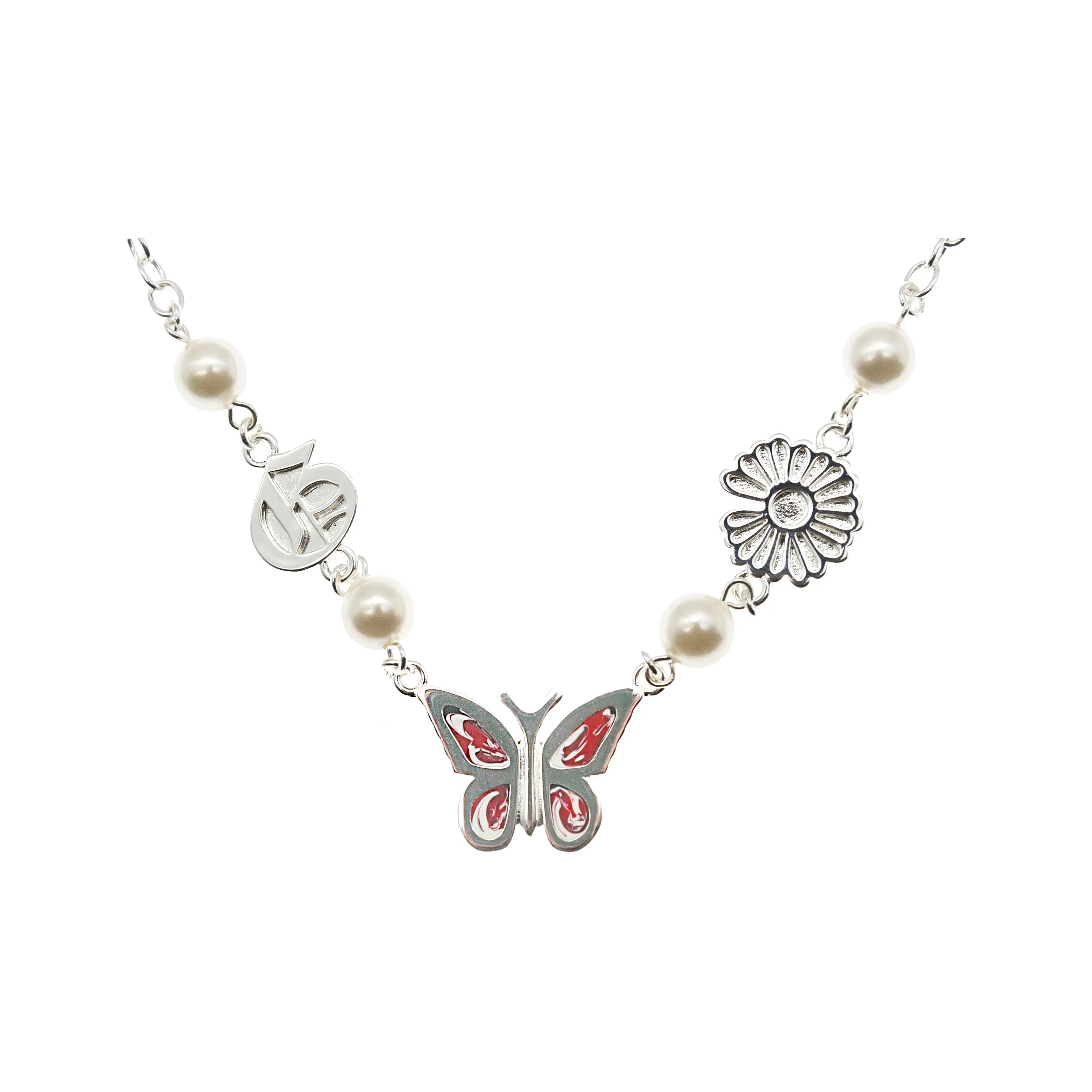 STUGAZI White Gold Plated Copper Shell Pearl Necklaces Unisex