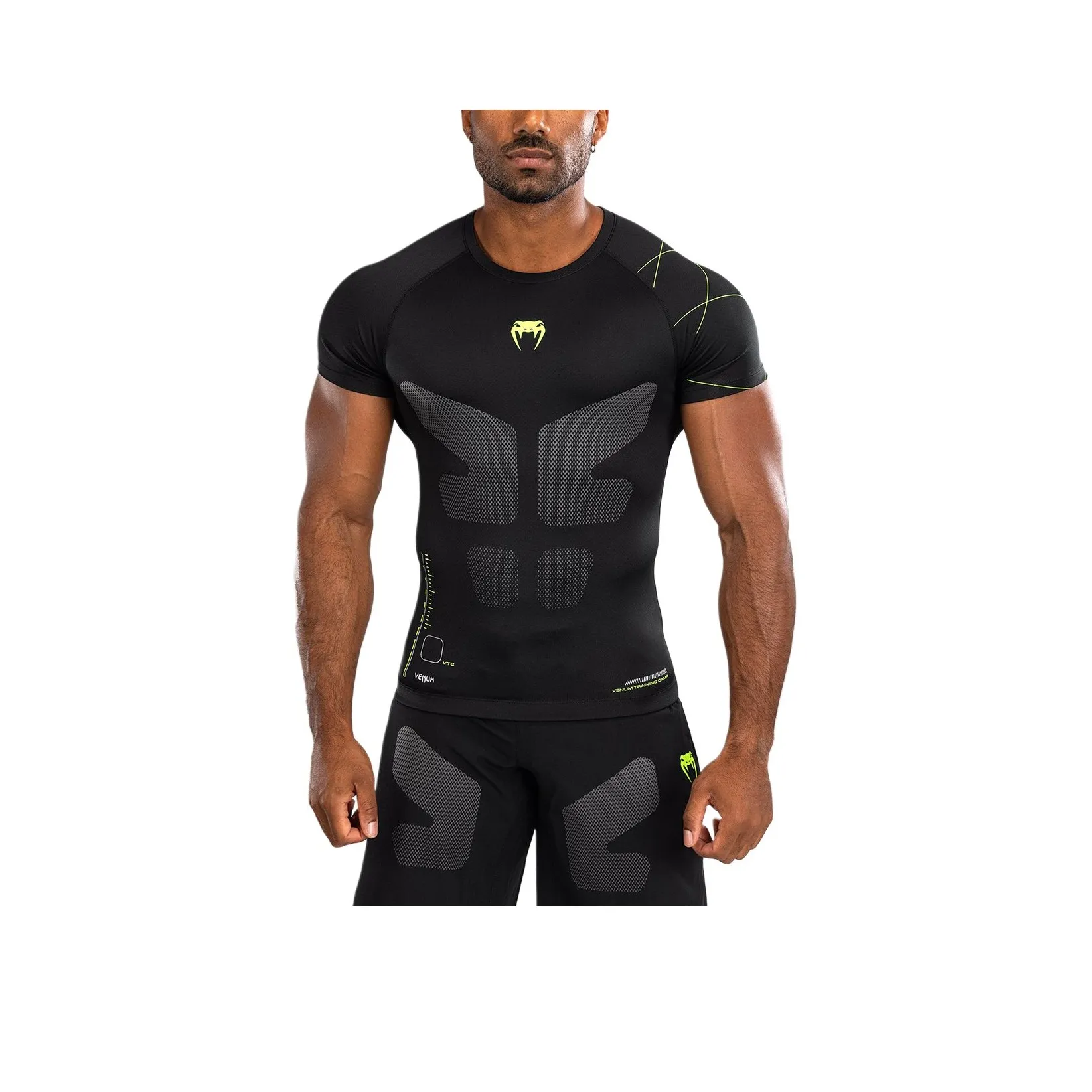 VENUM SS25 T-Shirt Мужской Черный Неон Зеленый