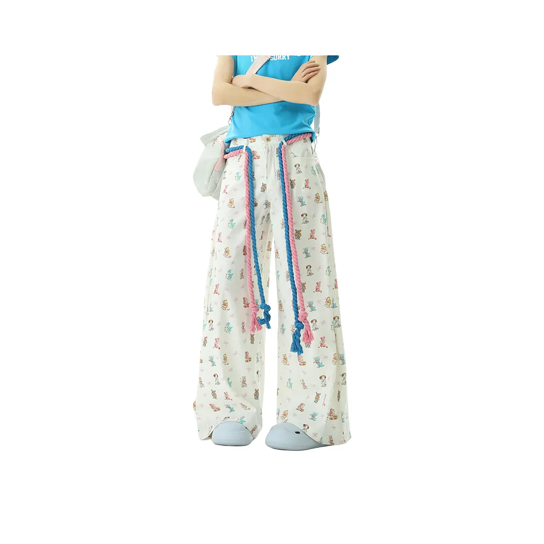 FOMOCE Casual Pants Unisex White Without Belt