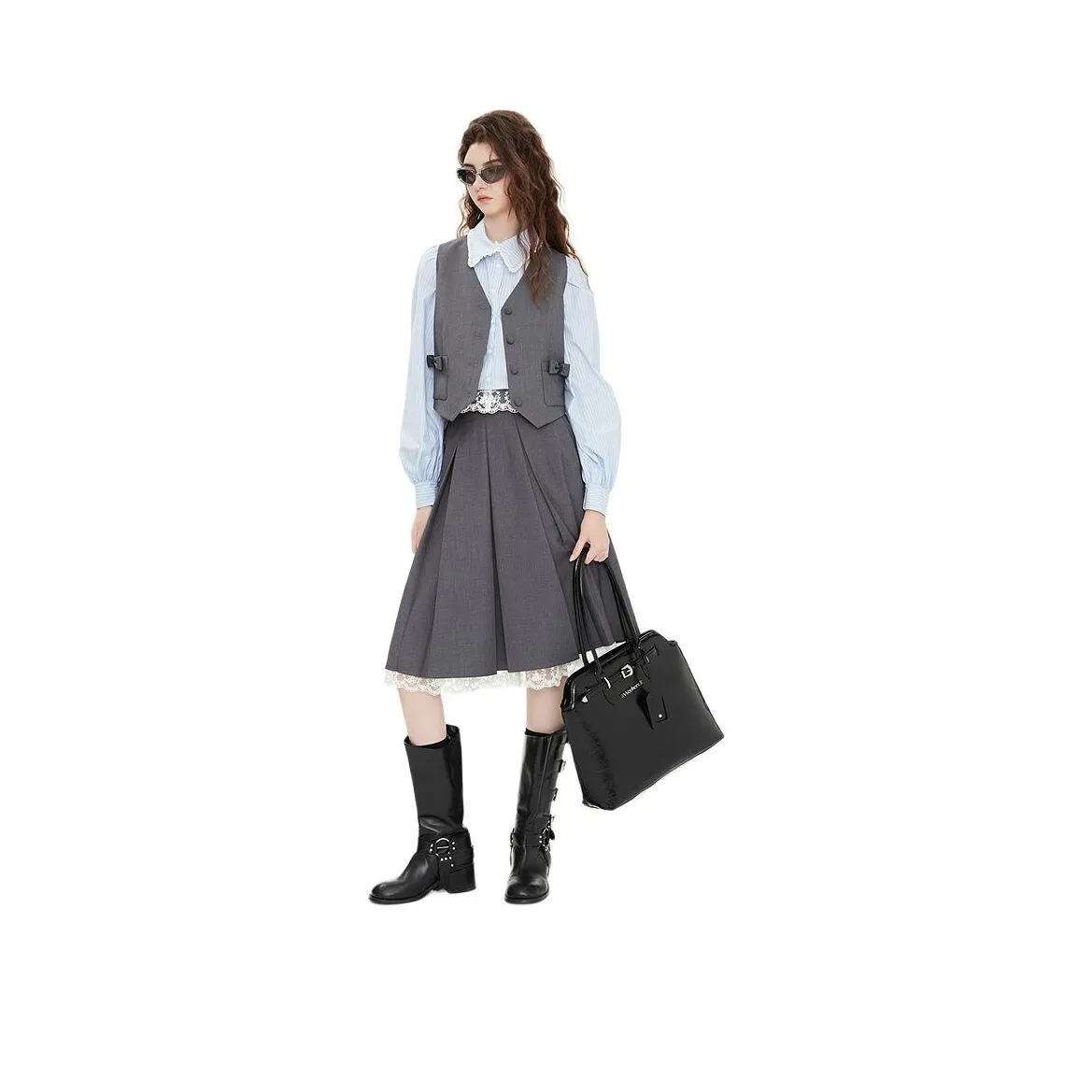 JORYAweekend Повседневный Длинный Юбка Женская Серого цвета