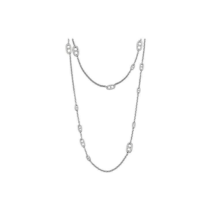 HERMES Farandole Sterling Silver Necklaces Unisex Silver