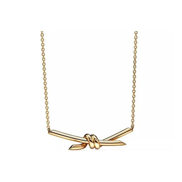 TIFFANY & CO. Knot Collection 18K Gold Necklaces Women's Gold