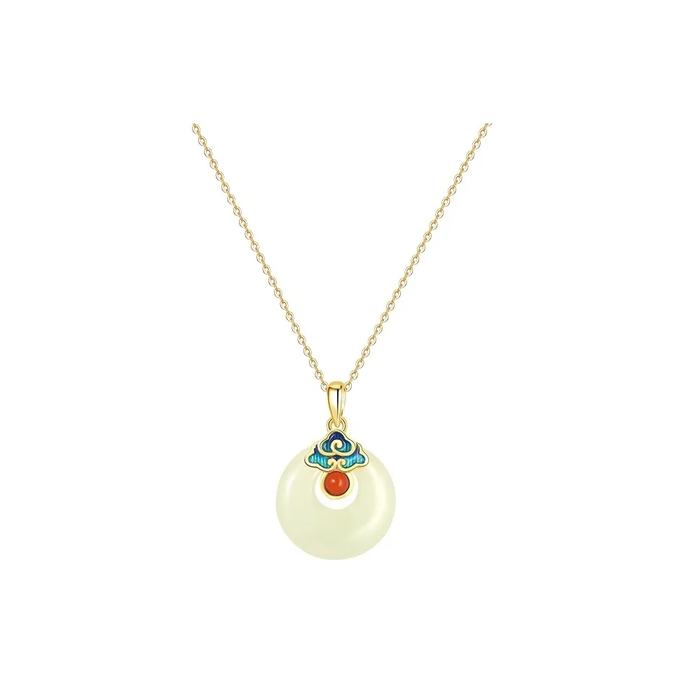 WEITIANXUAN Hetian Jade Necklaces White Jade/Pale Greenish White Jade Unisex