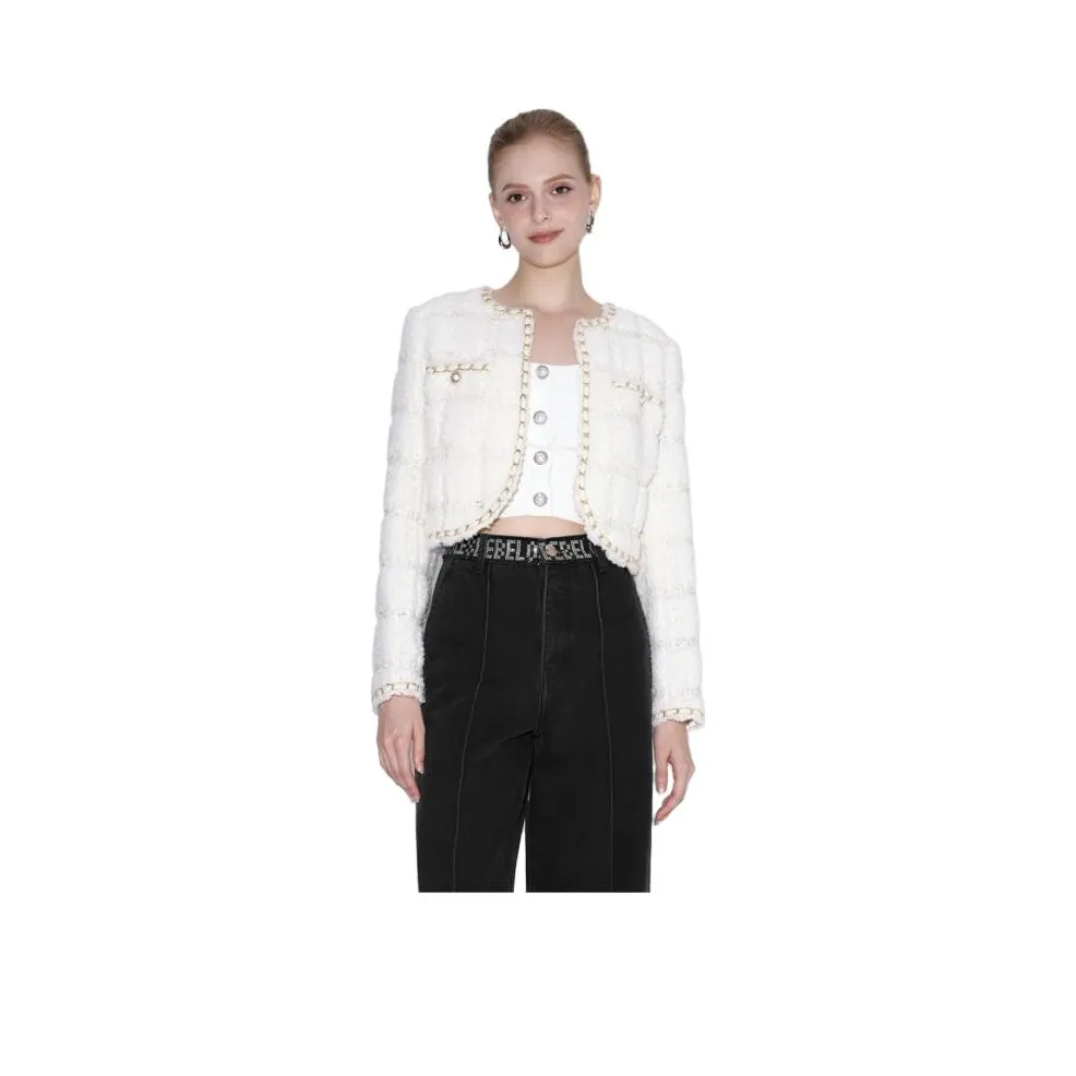 Bebe Velvet Jackets Women's White