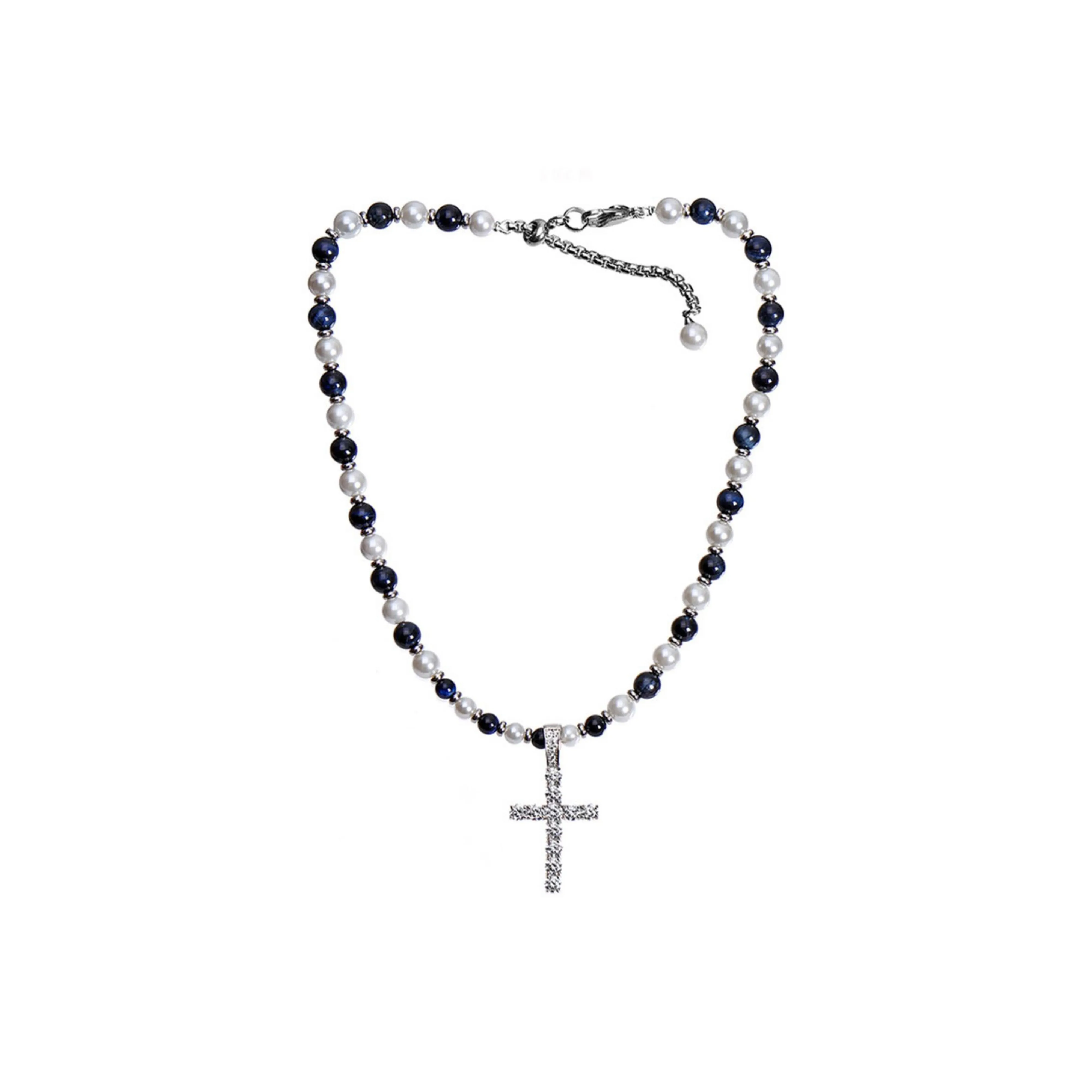 LUXTA Камень Тигровый глаз Жемчужная раковина Ожерелье Мужское