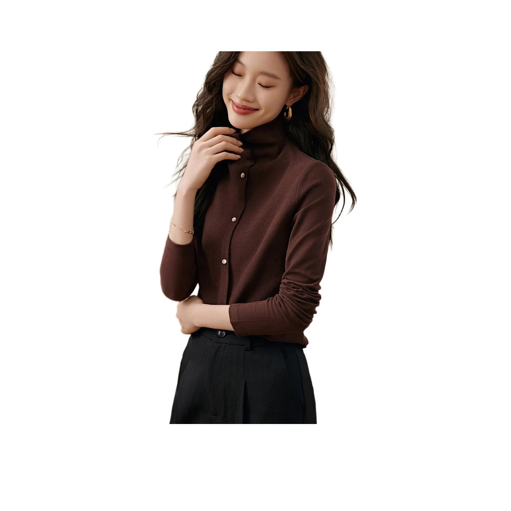 Mo Han Yi Mei Трикотаж Женский Кофейный