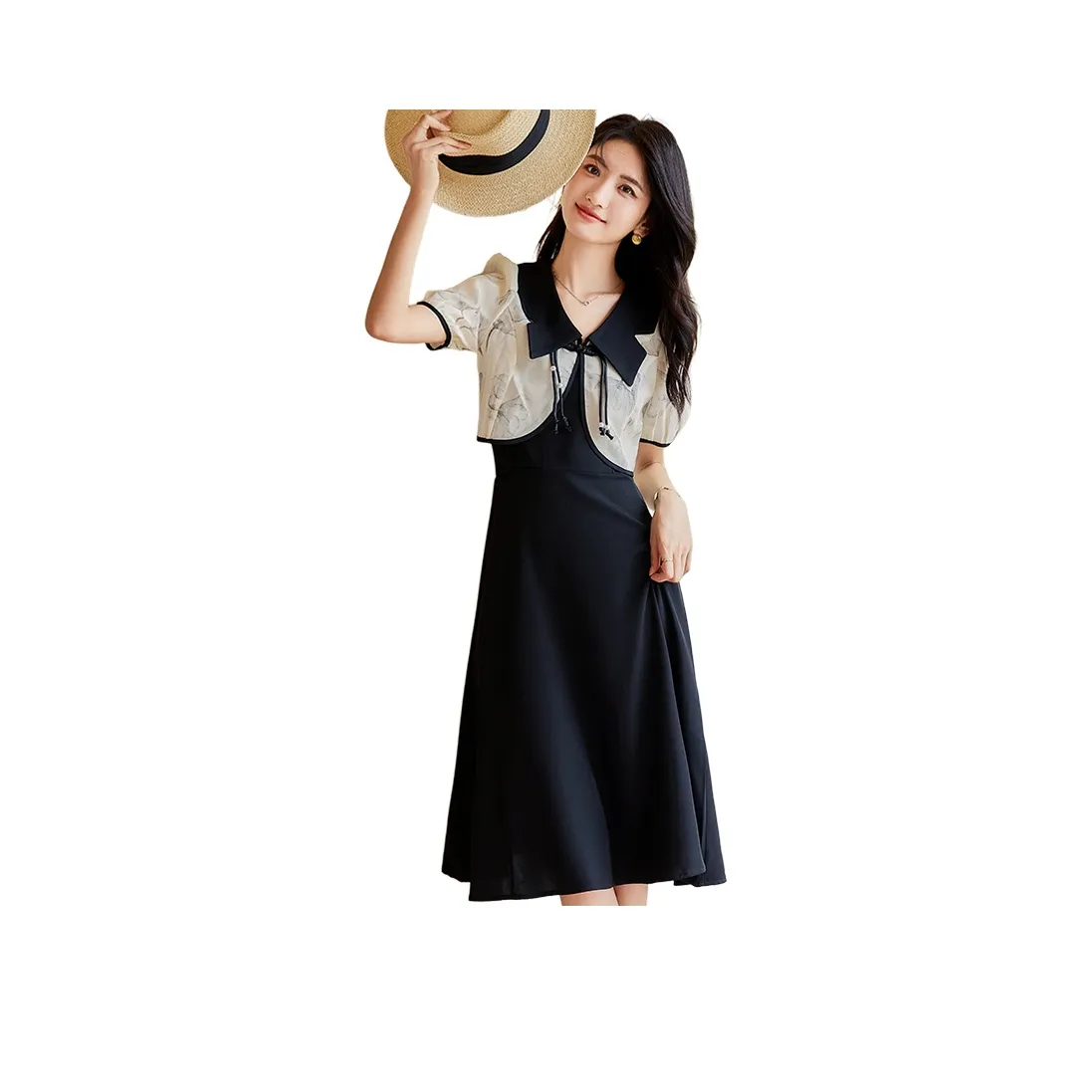 VICTORIA VERA Комплект с юбкой Женская Черная и Белая рубашка + Черная юбка