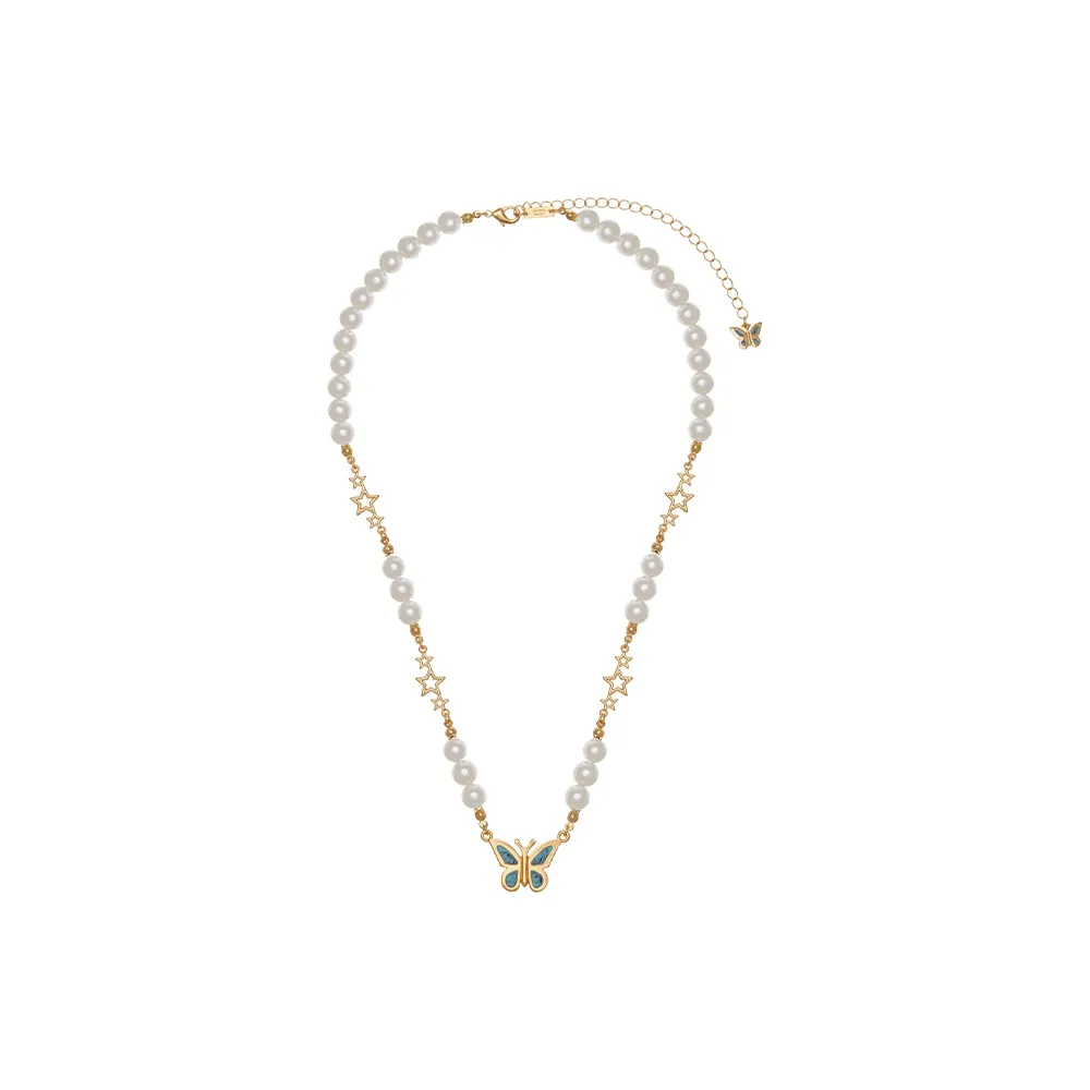 STUGAZI Copper 24K Gold Plated Shell Pearl Necklaces Unisex