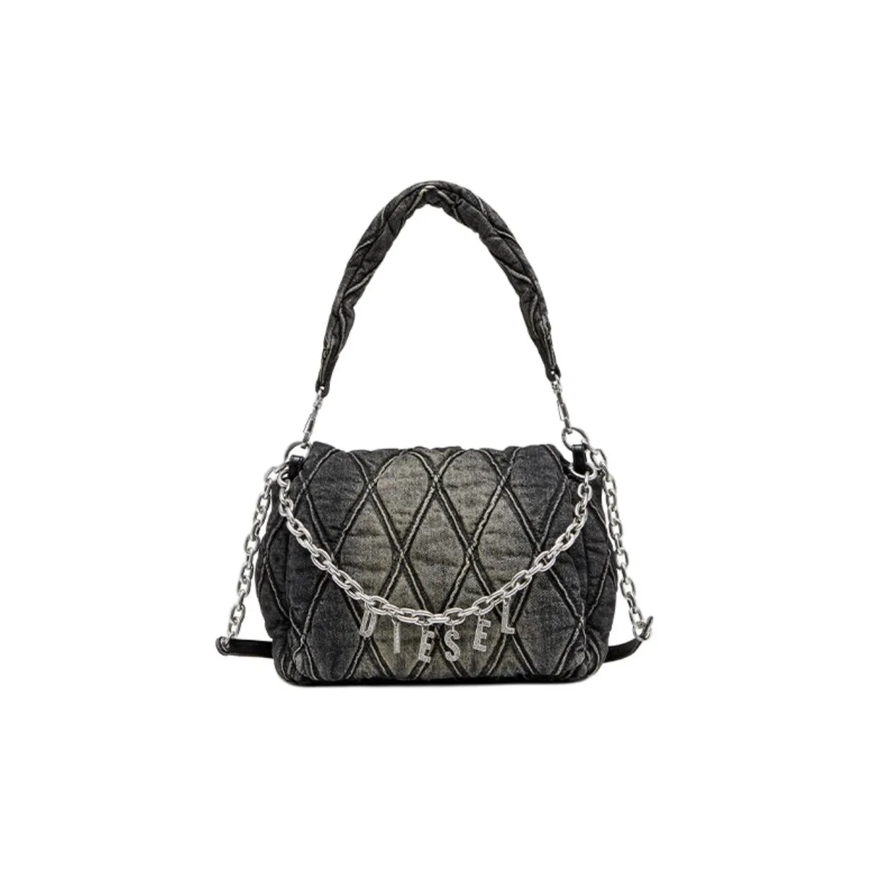 DIESEL Charm D L Denim Shoulder Bag
