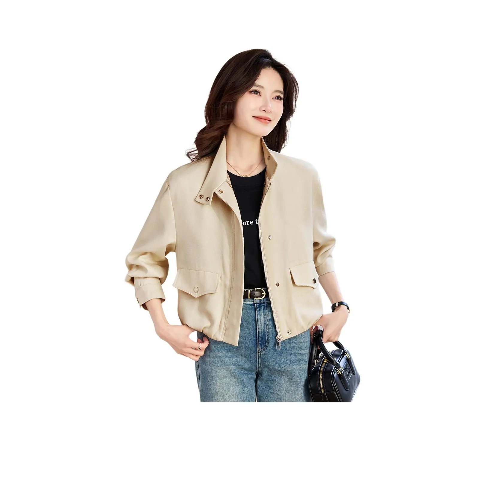 TERRE BLEUE Spring, Fall, Winter Jacket Loose Fit Women's