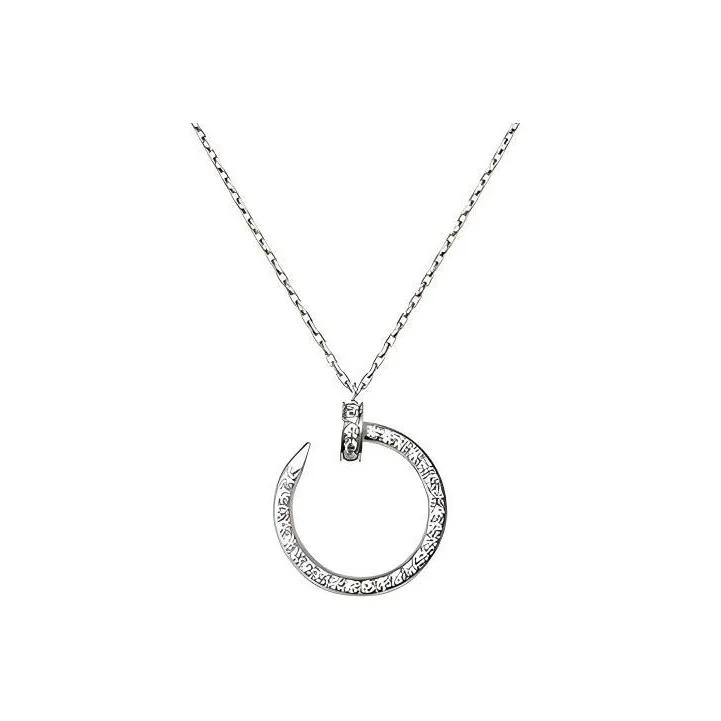 Cartier 10's 18kt White Gold Juste Un Clou Diamond Necklace