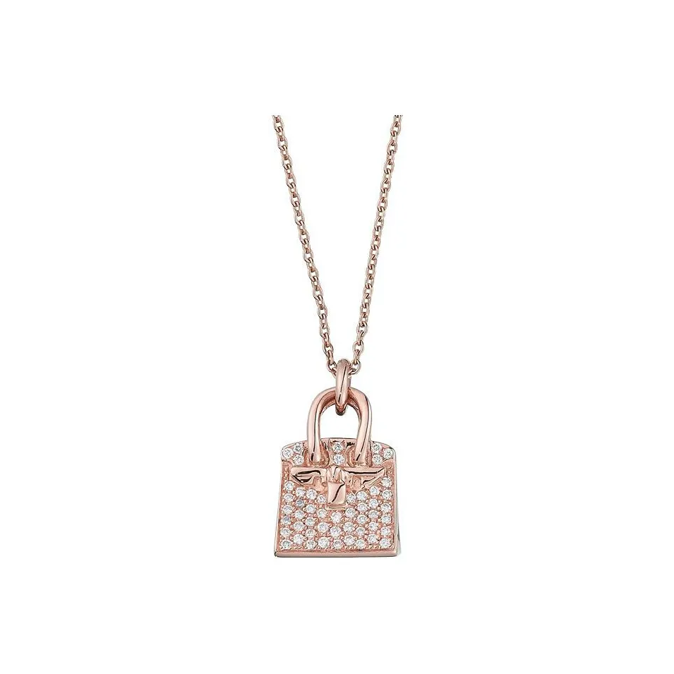HERMES Birkin 18K Rose Gold Necklaces Women's