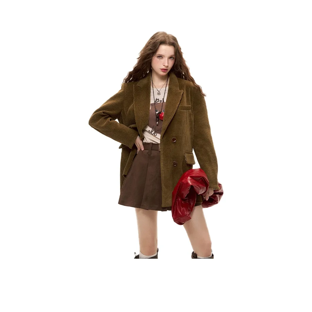 ELF SACK Texture Vintage Business Suit Women's