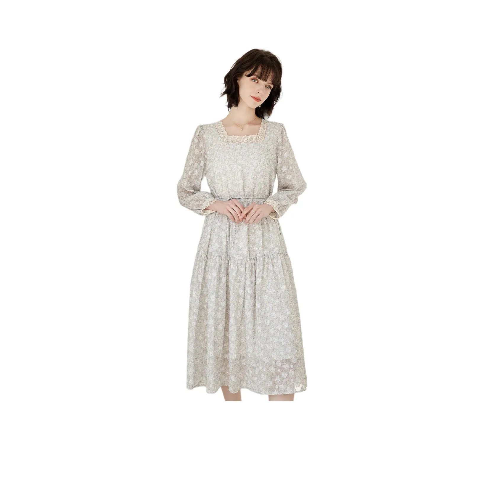 NAWAIN Long Sleeved Dress Women's Blue Purple