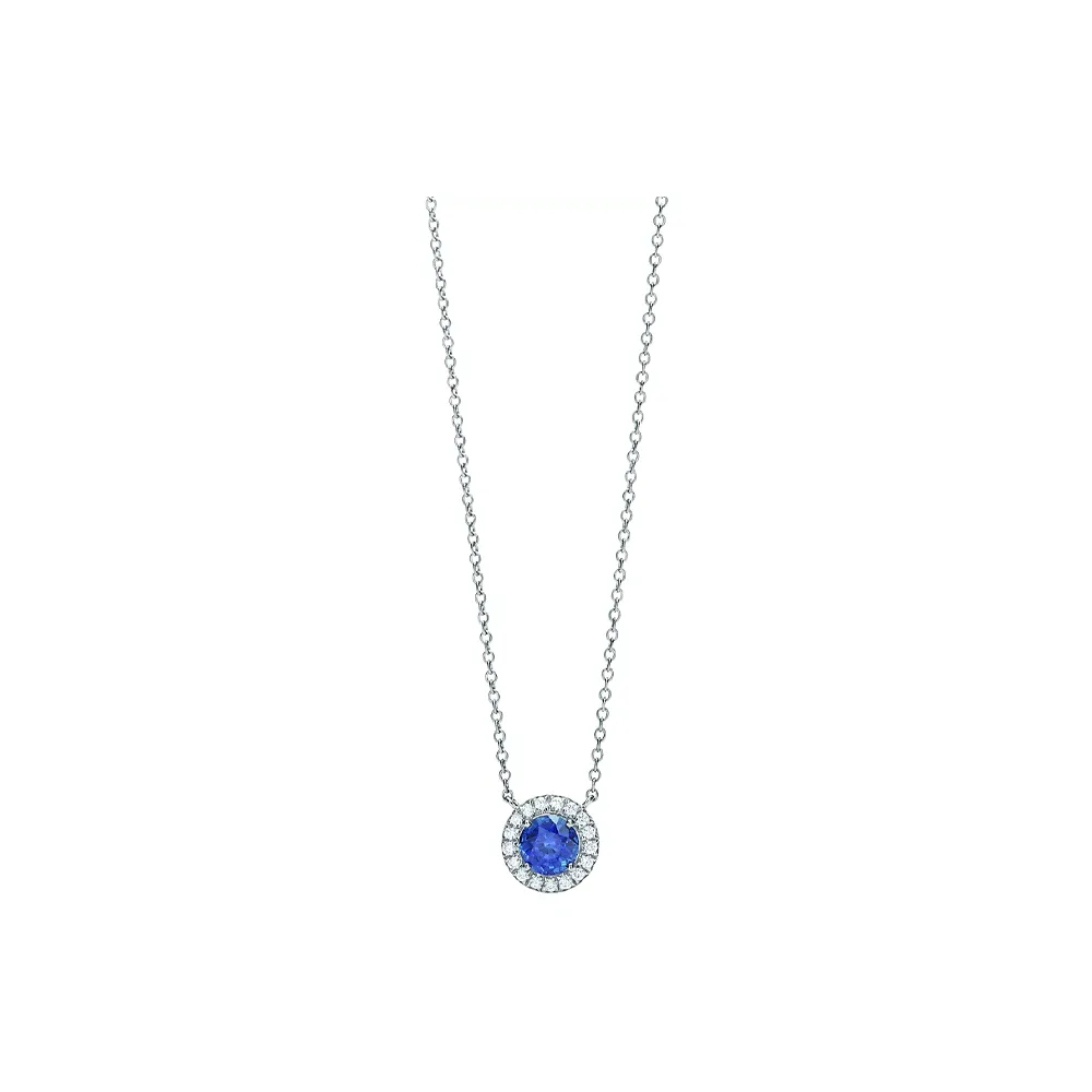 TIFFANY & CO. Platinum, Sapphire, Diamond Necklaces Women's Silver