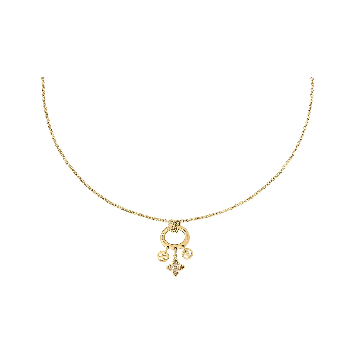 LOUIS VUITTON MY BLOOMING STRASS Necklaces Women's Gold