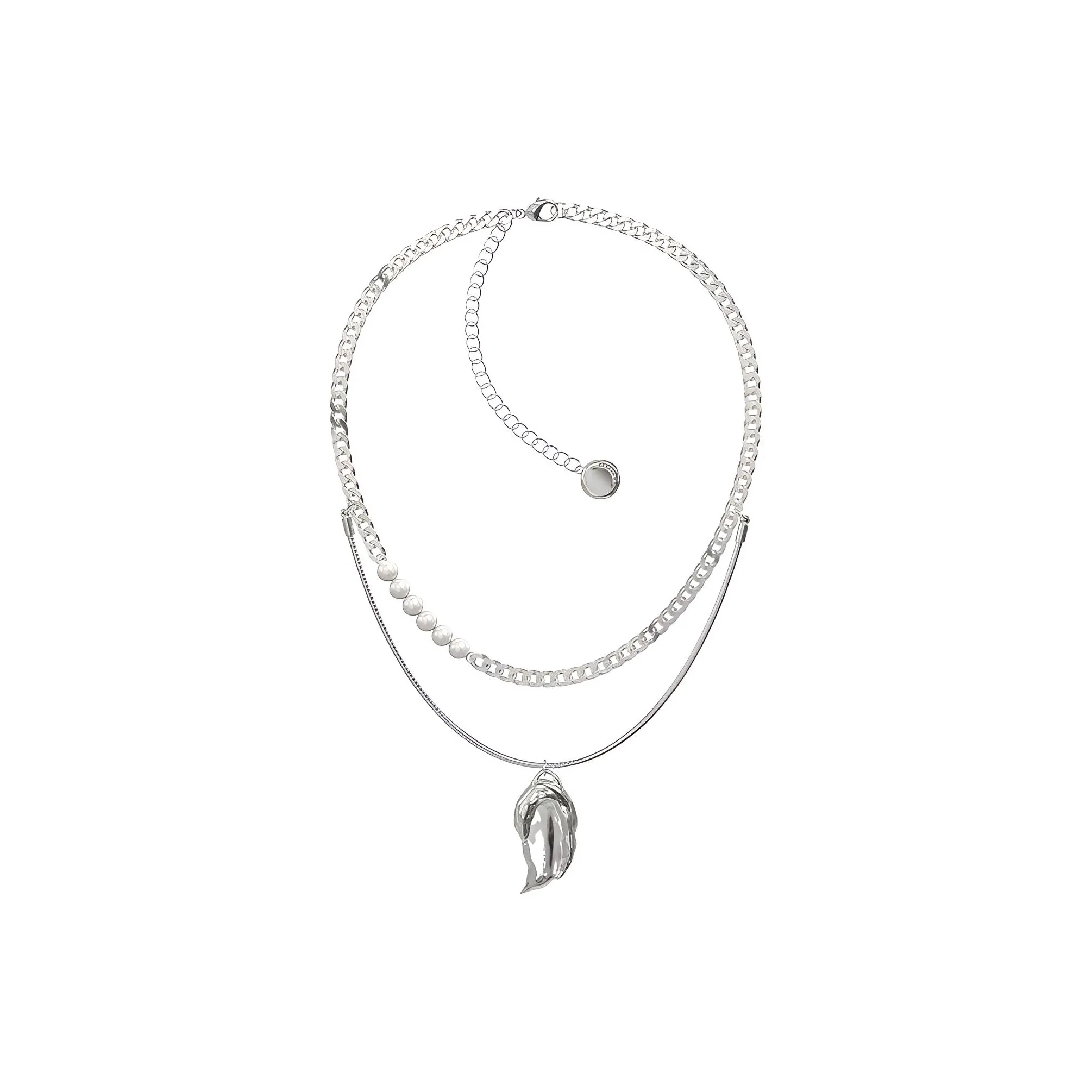 WEALTHYBOO Ожерелья из меди с покрытием из белого золота женские