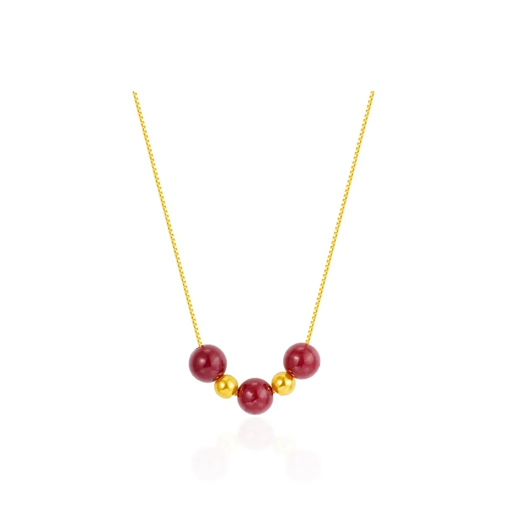 Begoris Reconstructed Cinnabar Jade Necklaces Women's