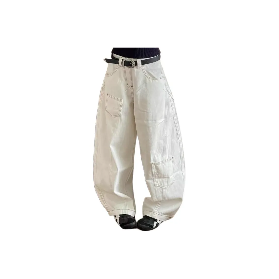 Wick buen Белый [Без ремня] Женские джинсы