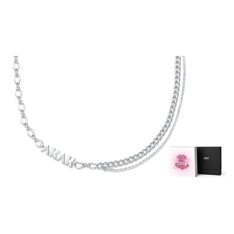 AKAK Ожерелья Унисекс Серебристо-белый