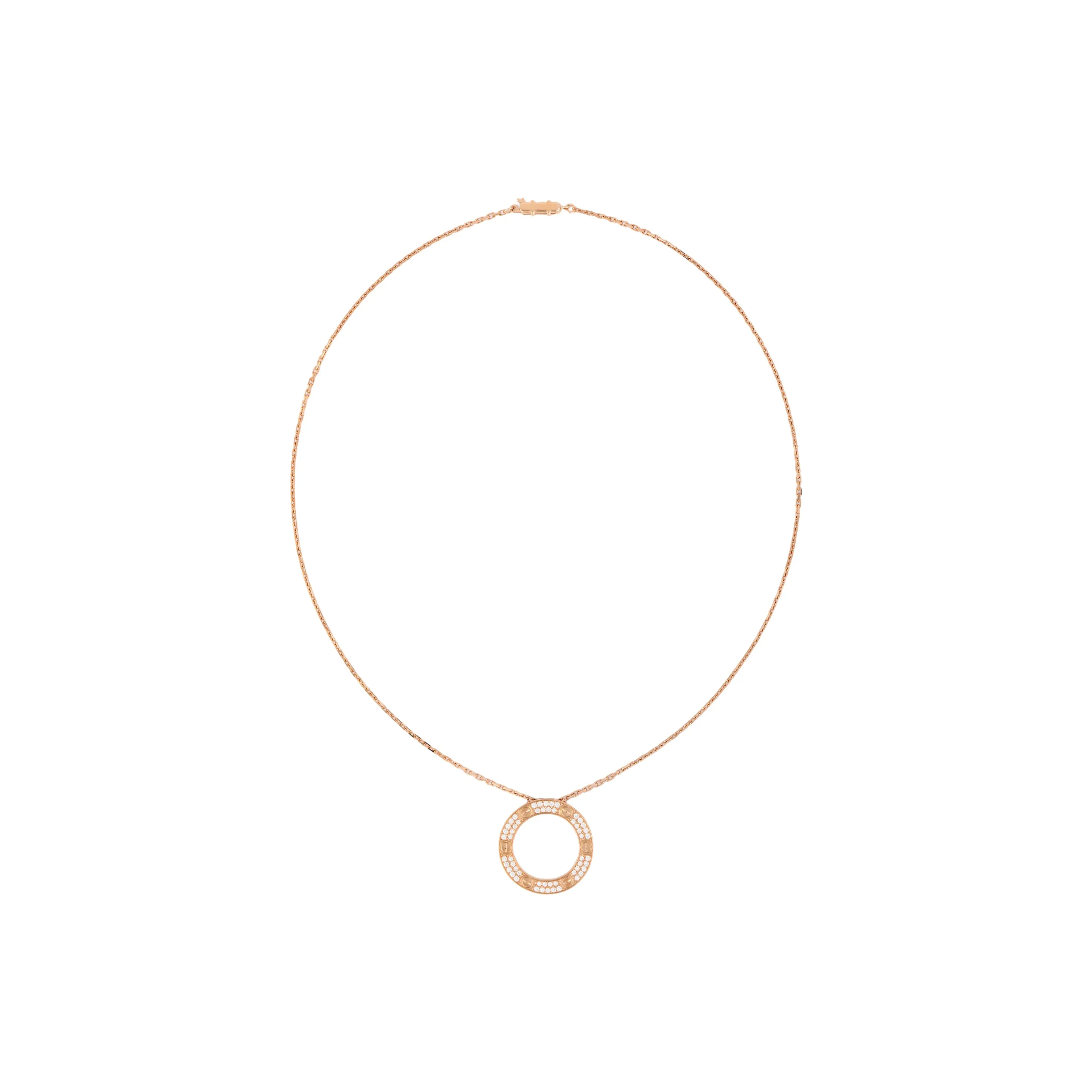 Cartier 18K Pink Gold Love Diamonds Pendant Necklace