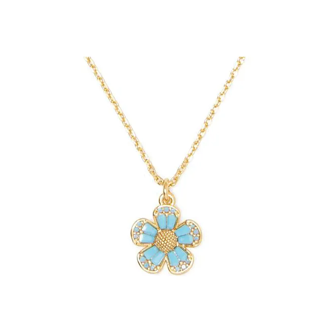 Kate Spade Metal, Cubic Zirconia Necklaces Women's Gold/Blue
