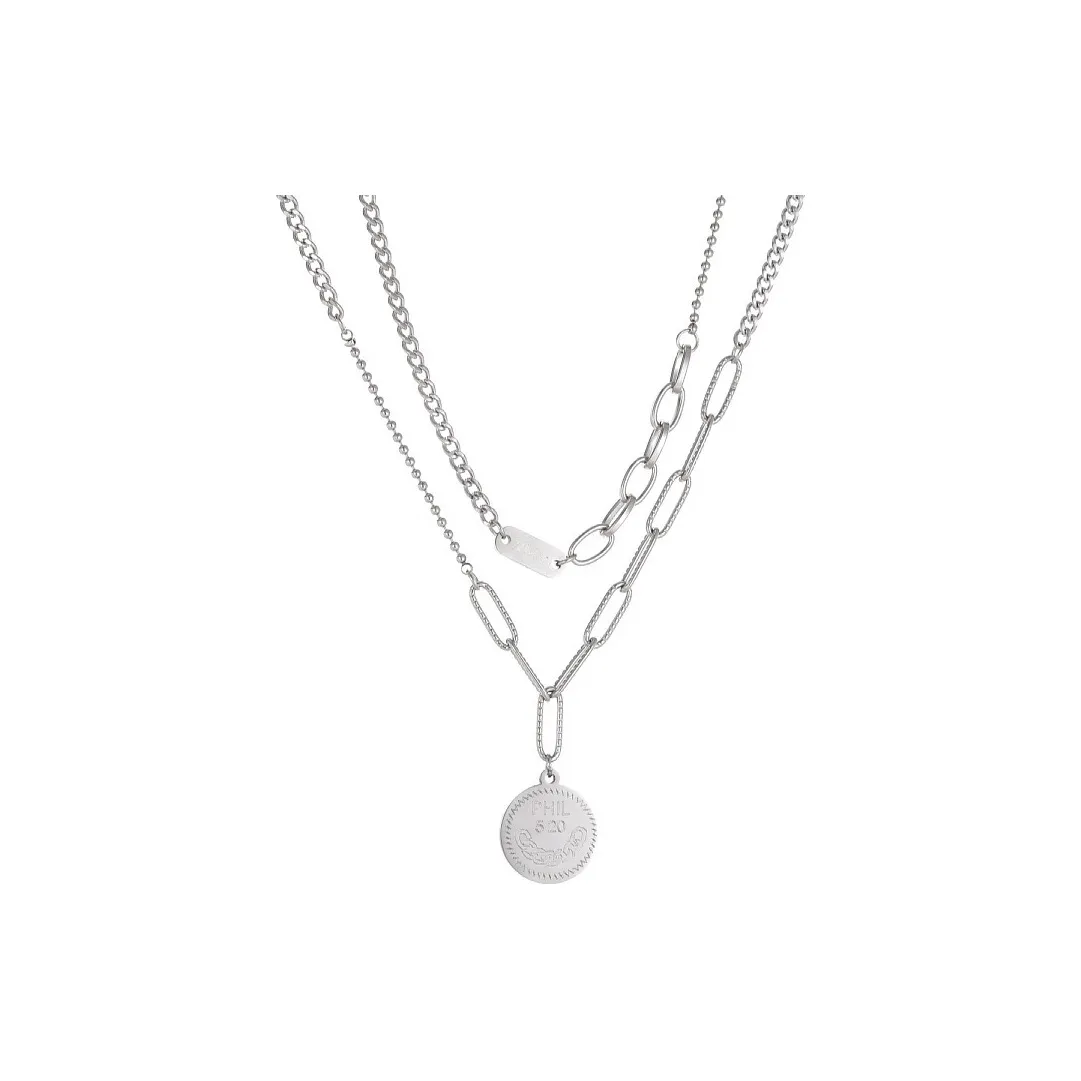 FOREVER MELODY Ожерелья из титанового сплава Женское серебро