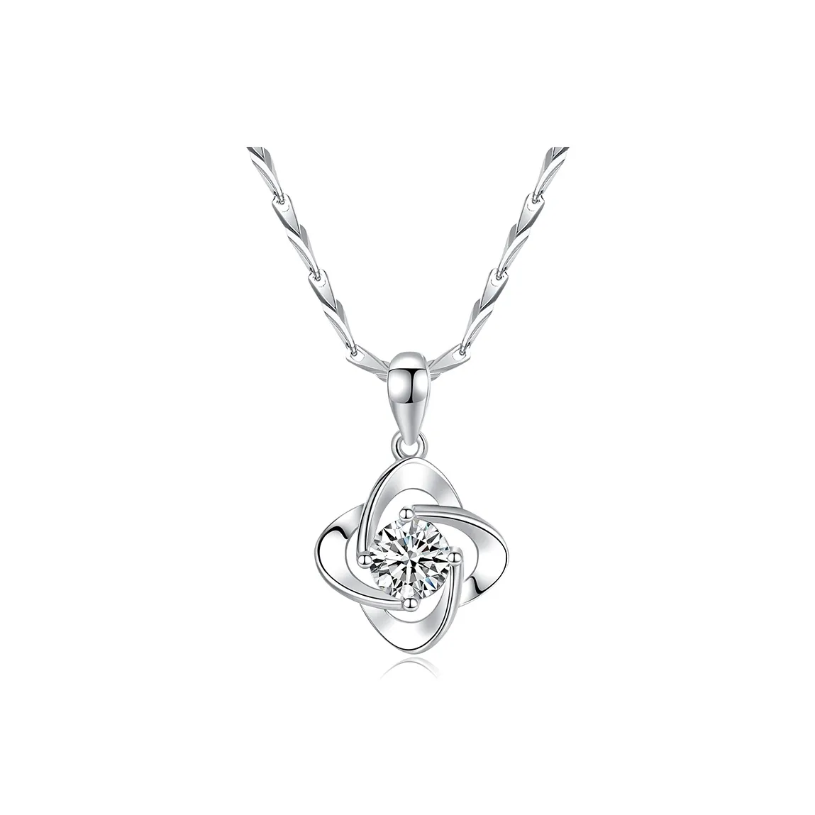KADER Lucky Four Leaf Clover Series 999 Fine Silver Necklaces Women's Ocean Blue Box Good Luck