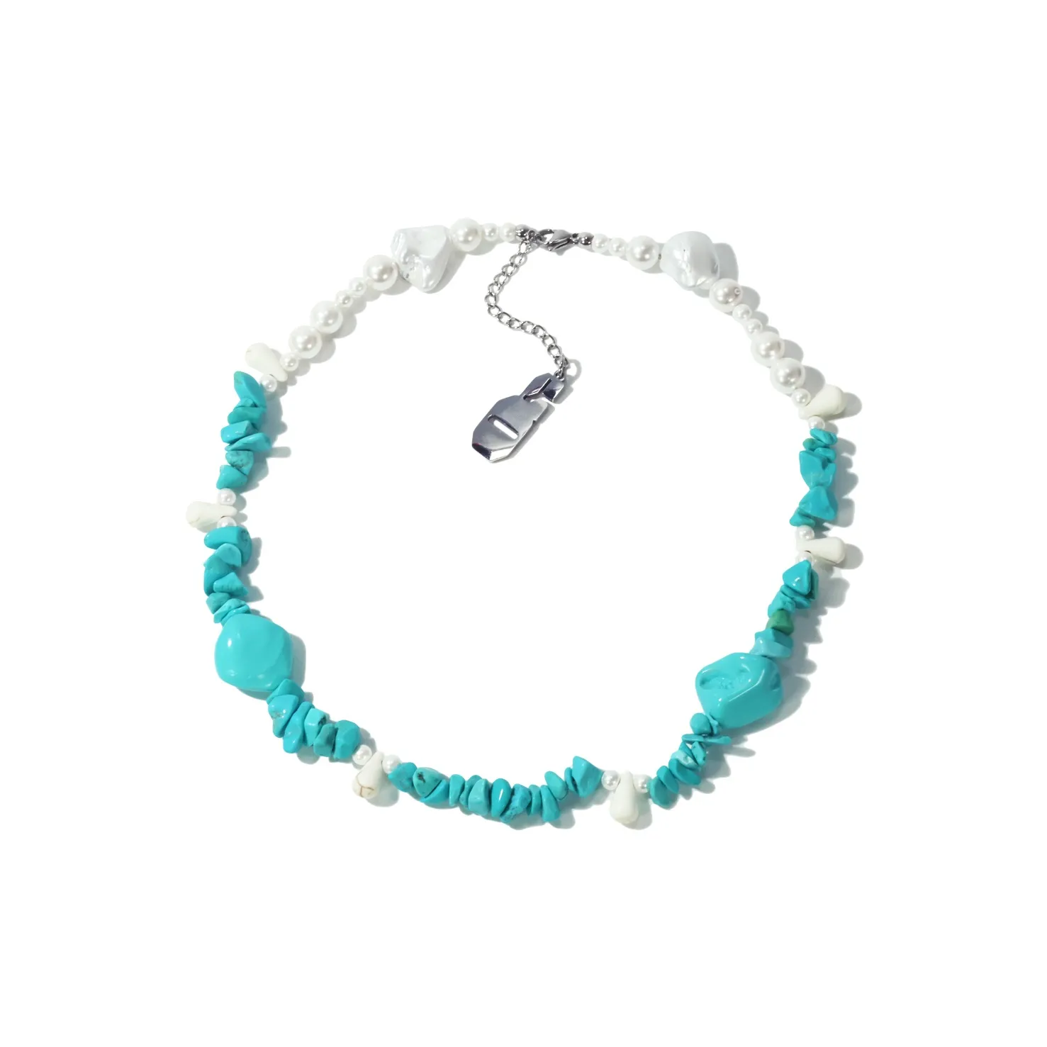 Get'em ON Белый Зеленый Shell Бусины Белый Зеленый Pebble Ожерелья Унисекс