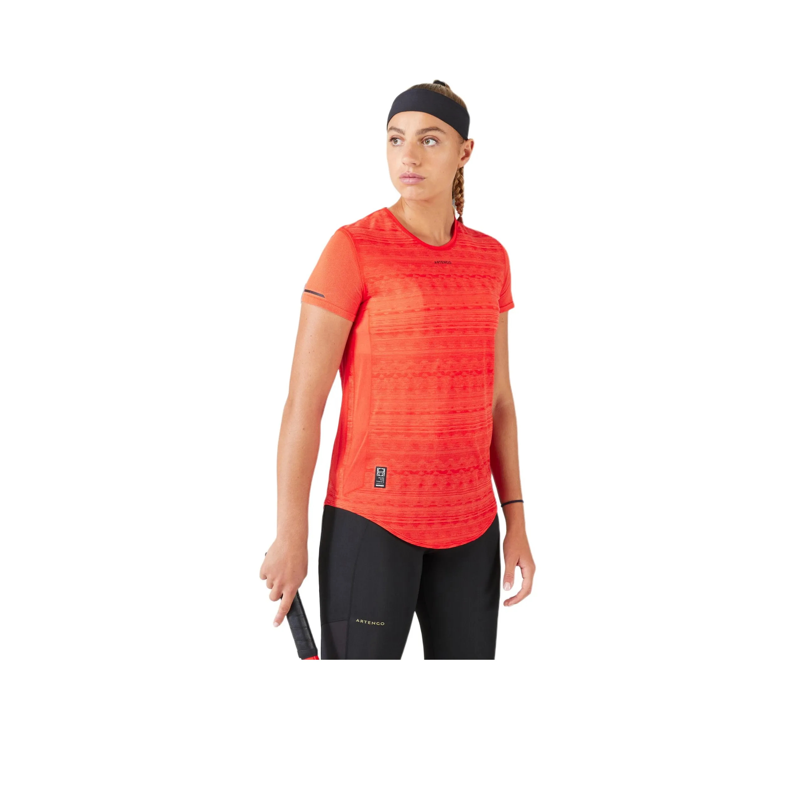 DECATHLON T-Shirt Women's Vermilion/Bioluminescent Coral Orange