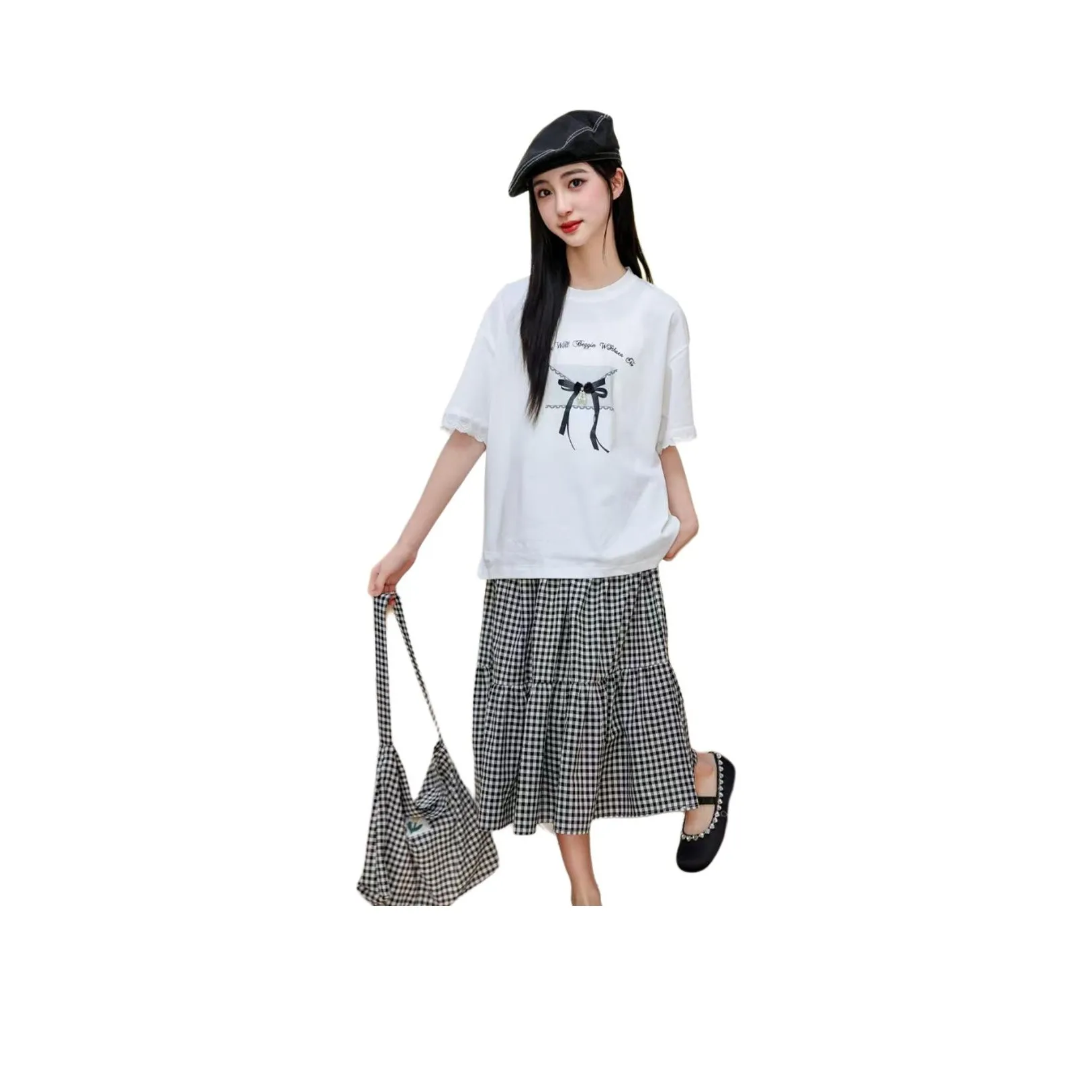 Подростки GULIJIA Комплект с юбкой 2 предмета Набор Белый