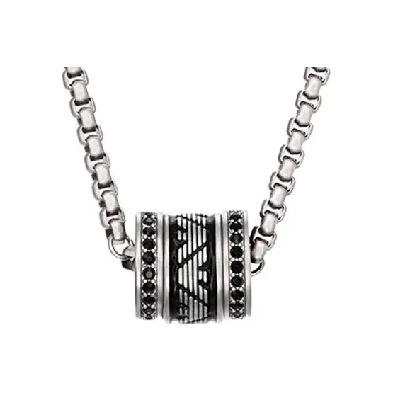 EMPORIO ARMANI Stainless Steel Necklaces Men's Black