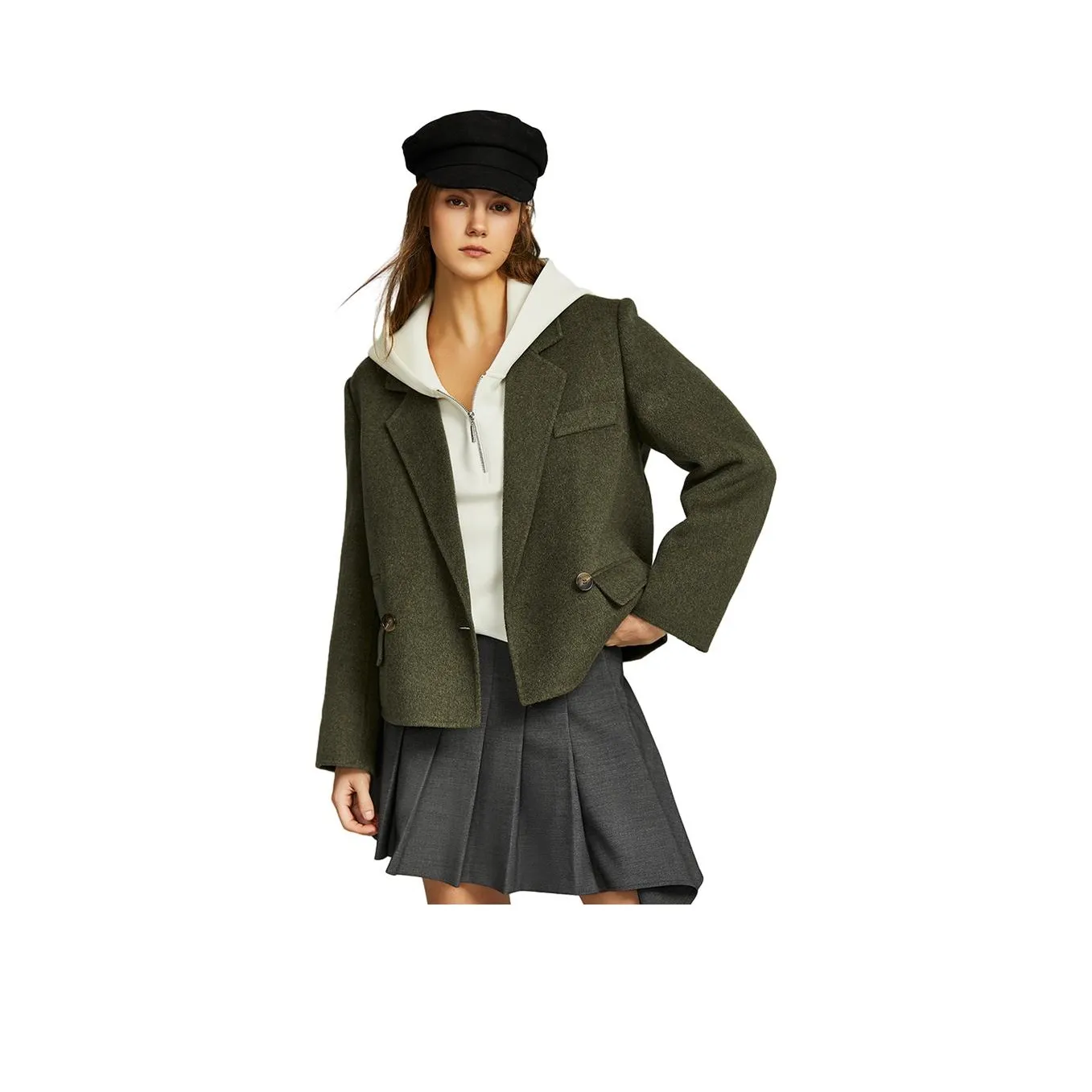 Elle Зеленое Женское Пальто