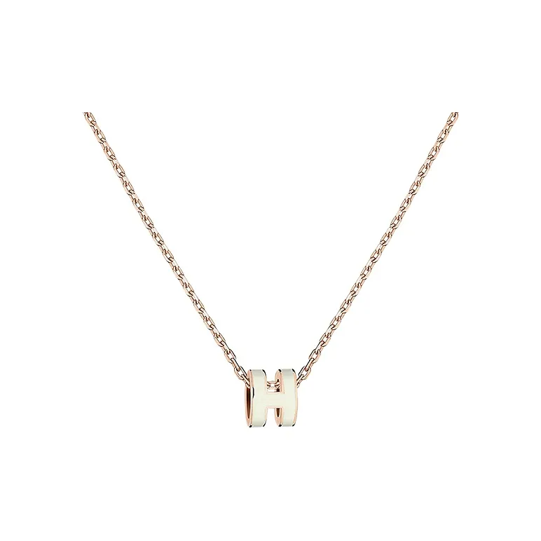 HERMES Mini Pop H Pendant Rose Gold tone
