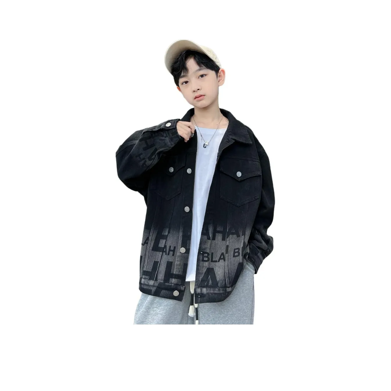 EASTERN CAMEL Деним Куртка Черный Подростки