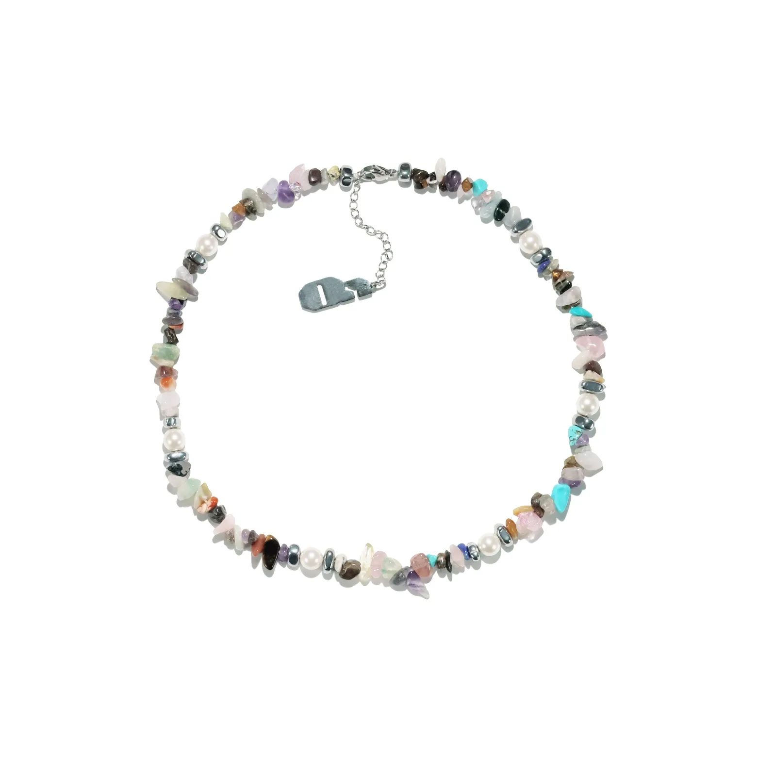 Get'em ON Shell Pearl Crushed Stone Necklaces Unisex