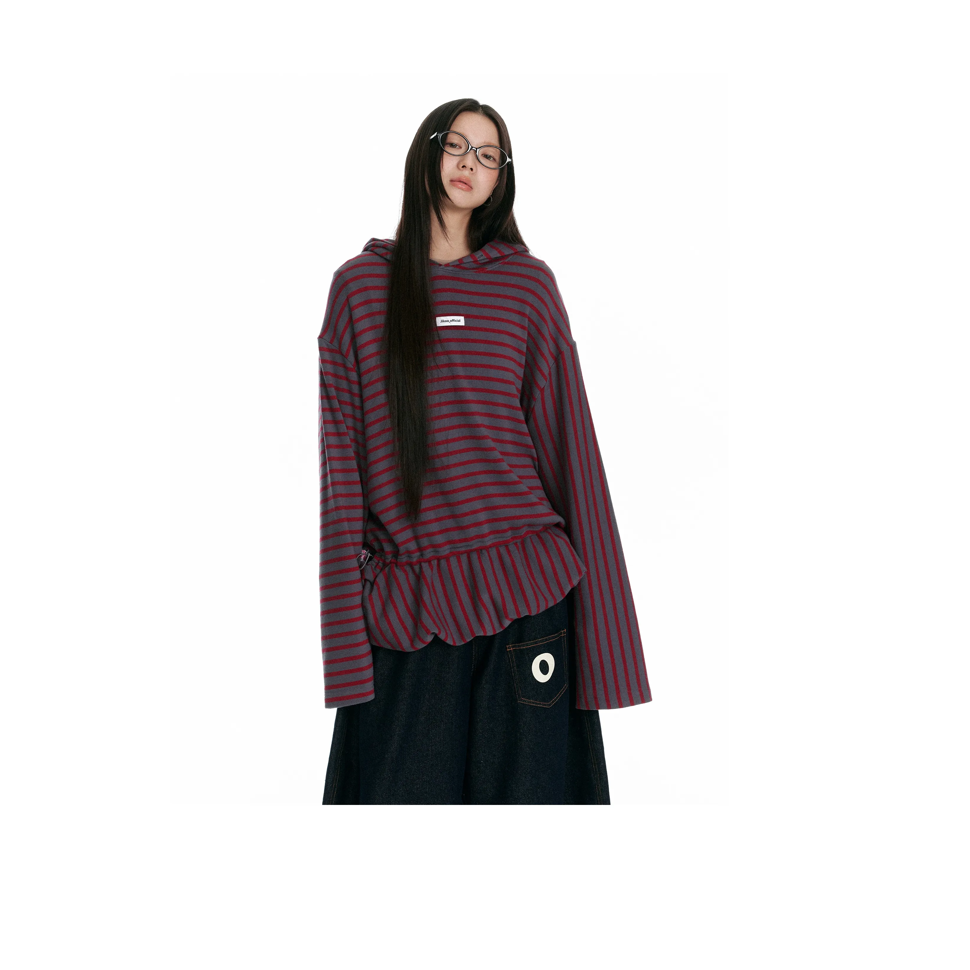 JIKOO Толстовка Женская Серый Красный