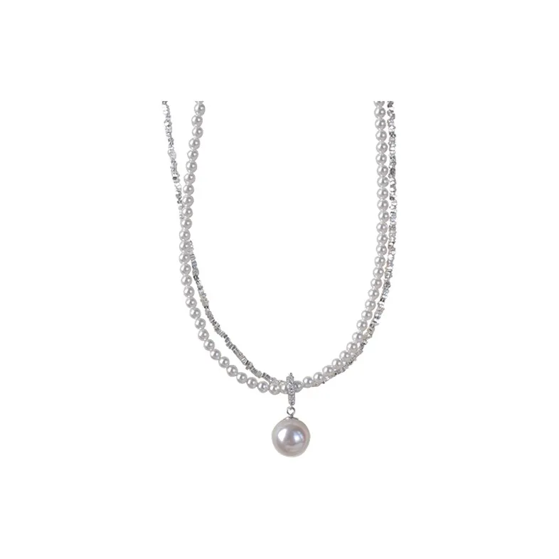 NATURALLYJOJO Искусственная жемчужина Циркон Ожерелья Женское Серебро