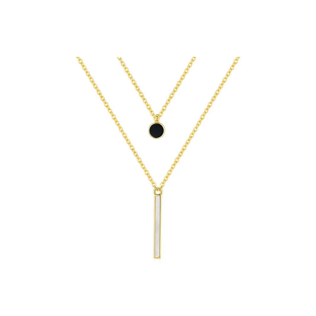 YINCHIE Двойной Layer Кисточка Геометрический Форма Ожерелье Женское