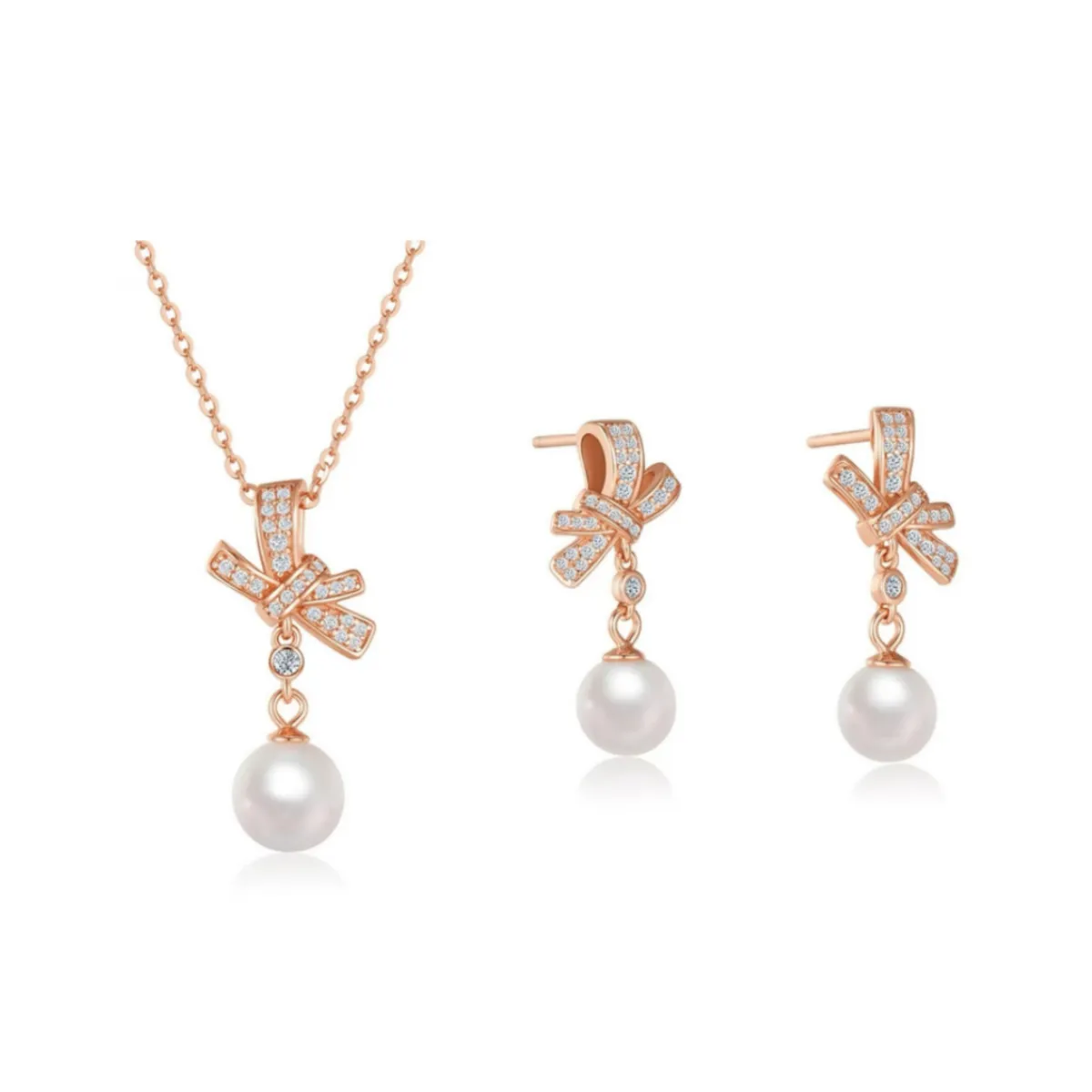 I Do S925 Silver Necklace Set, Pearl Stud Earring, Pendant, Combination, Confession Women's
