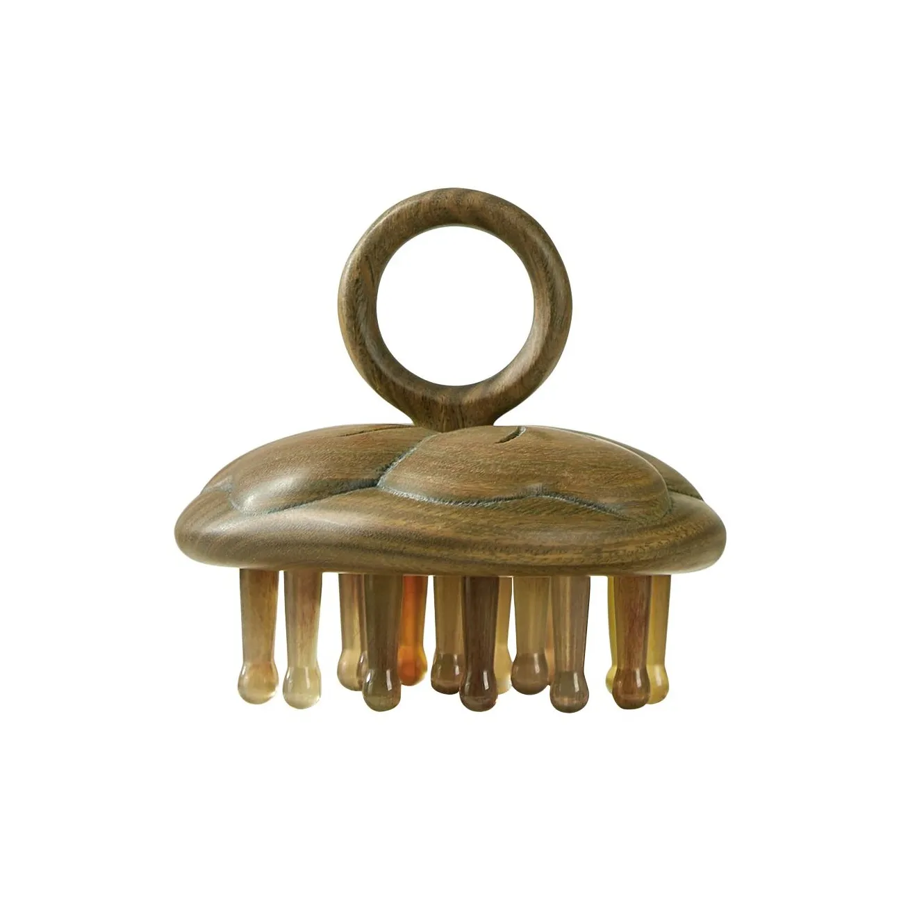 Initial Intention Счастливый клевер Зеленый сандал Овца Horn Массаж Comb Палец Кольца Дом Использование Meridian Массаж Comb