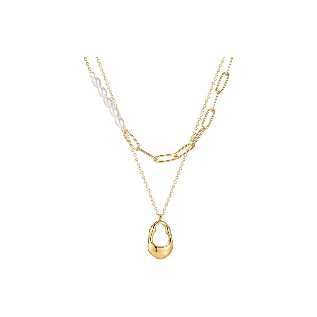 NATURALLYJOJO Искусственный жемчуг титановая сталь ожерелья женские