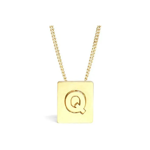 CELINE Alphabet Q Necklace In Brass With Gold Finish