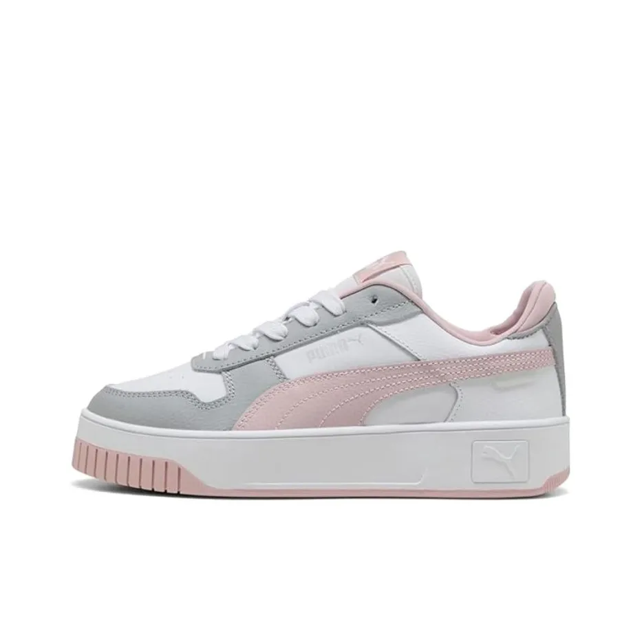 PUMA Carina Street Устойчивые к истиранию Низкие Кроссовки для скейтбординга Женские Белые Серые