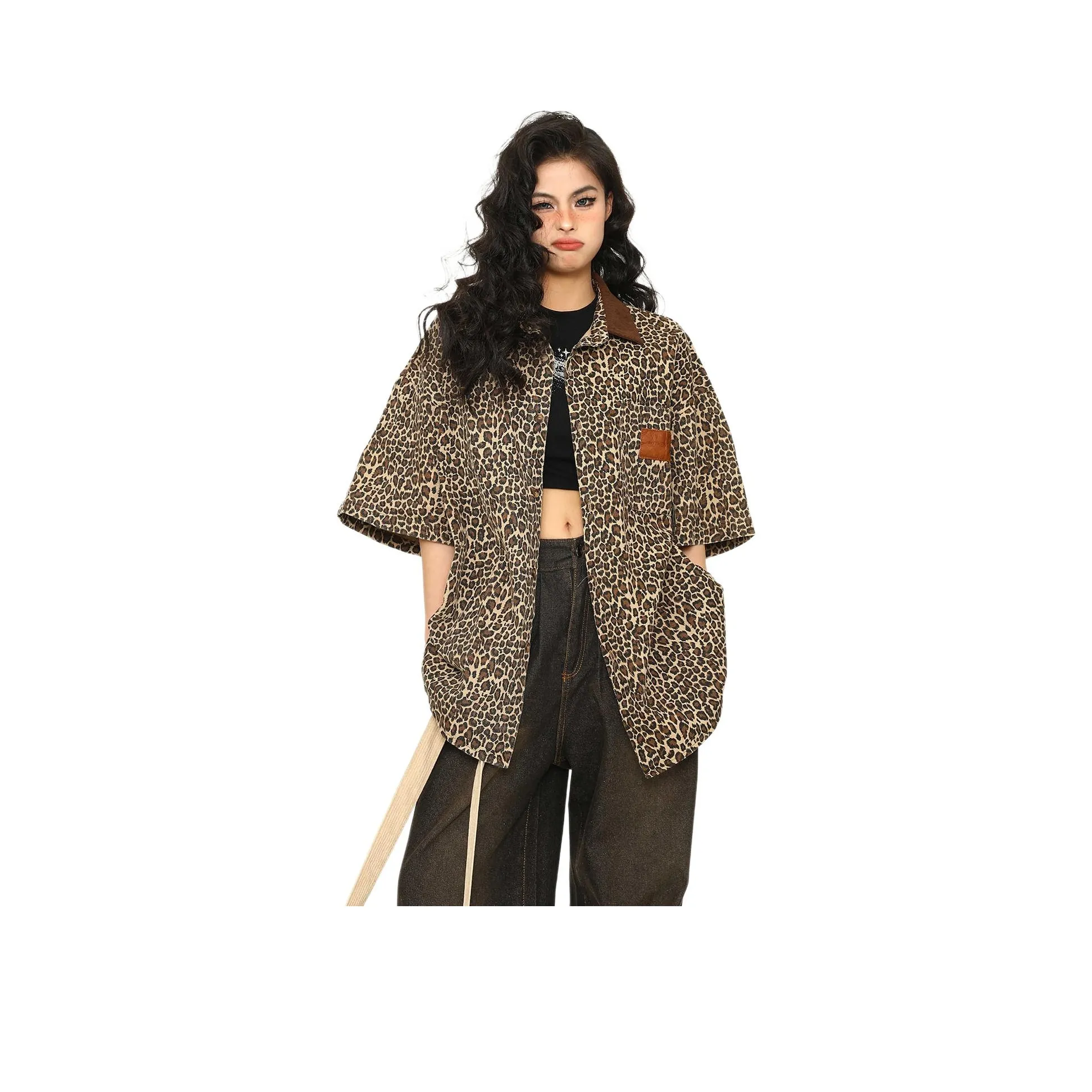 Pirkadat Леопардовый принт Унисекс Рубашки