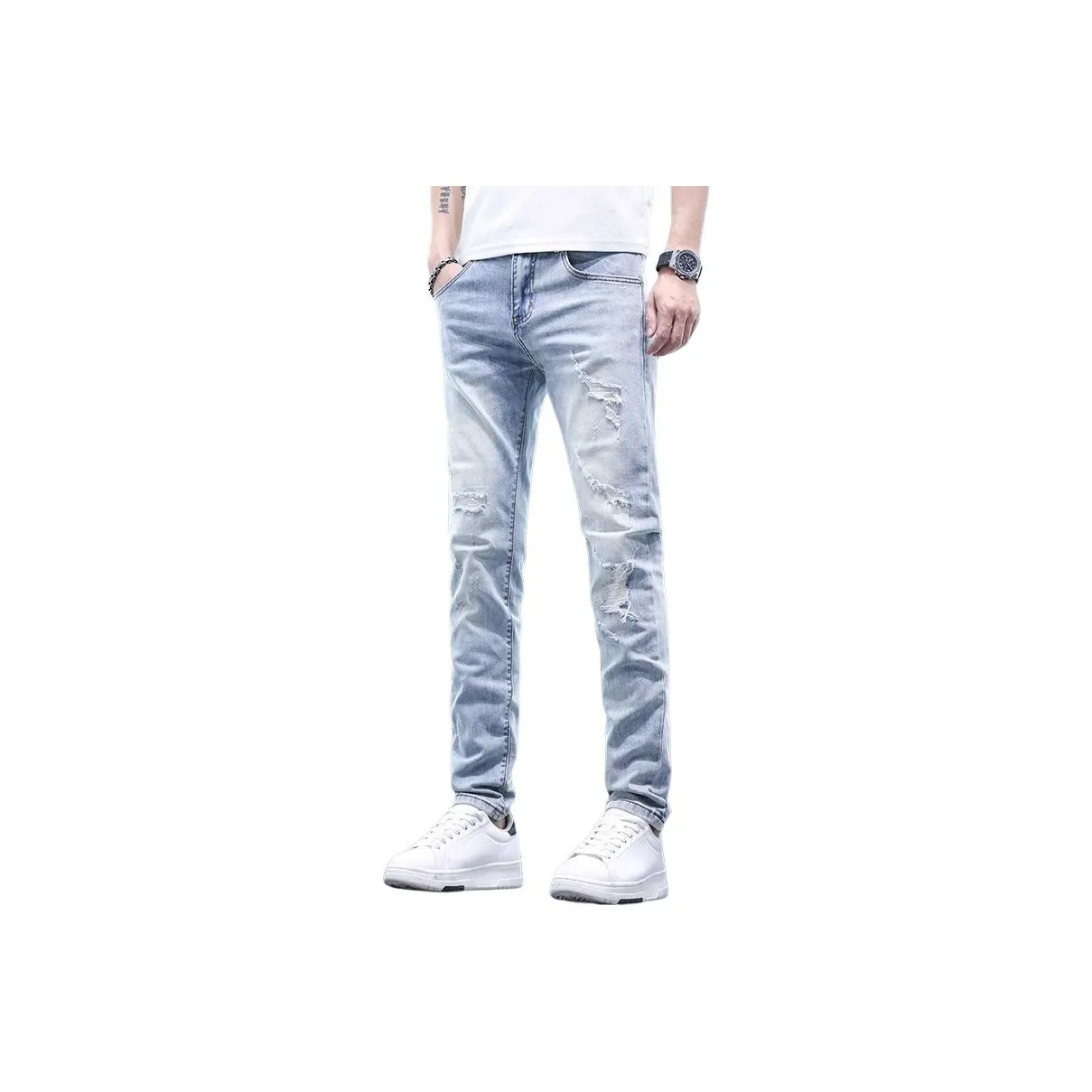 CHENYING Светло-синие мужские джинсы