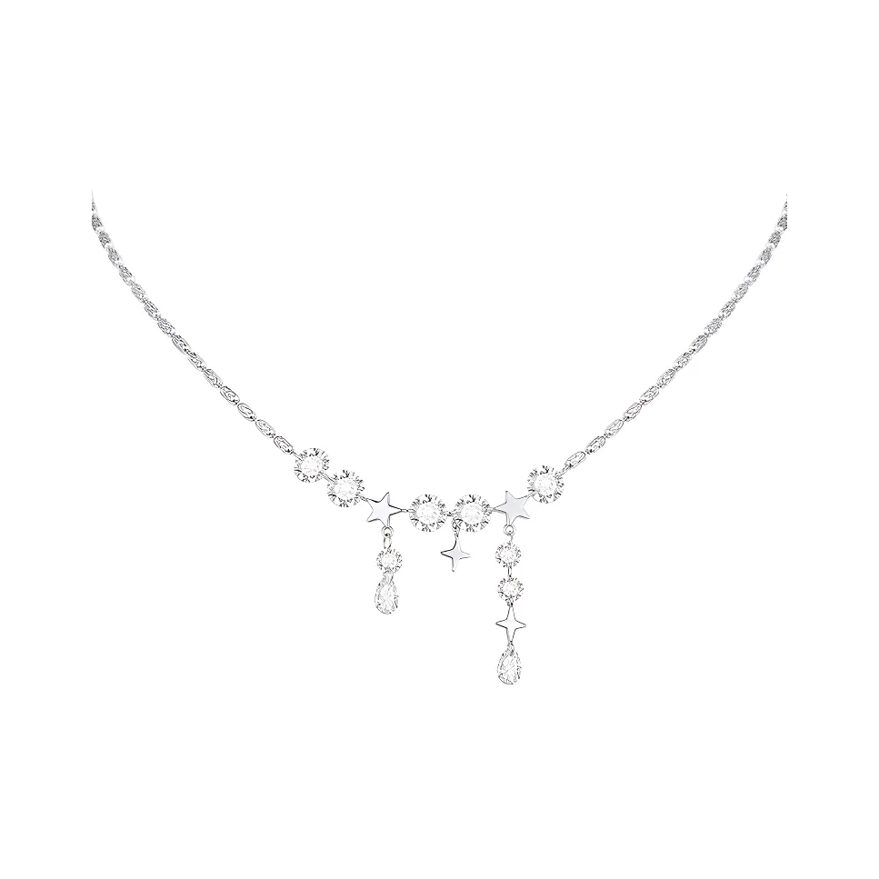 ZEGL Медный покрытие белым золотом ожерелья женские