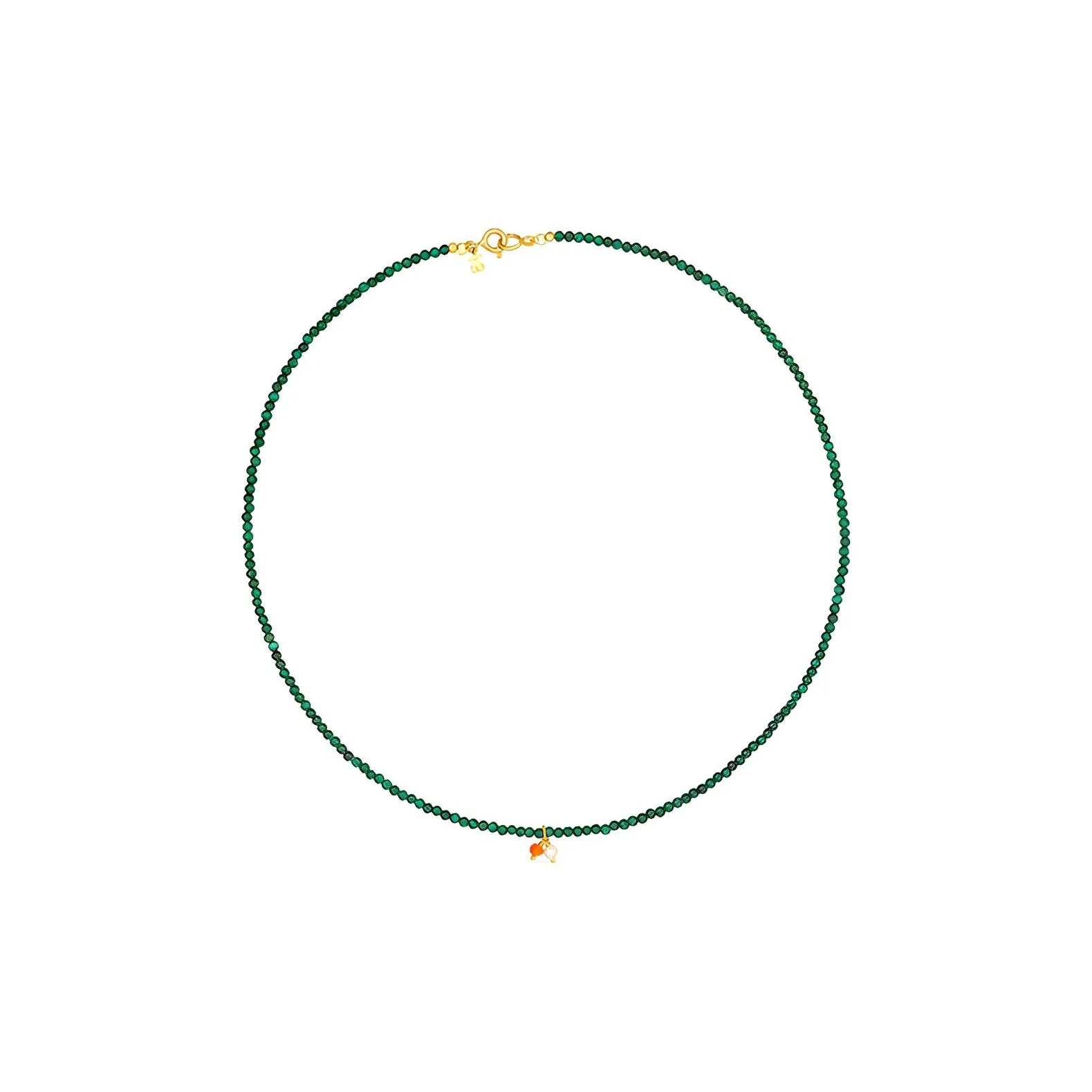 TAOSIXIONG CAMILLE 925 Sterling Silver, Gold Plated Necklaces Women's Green