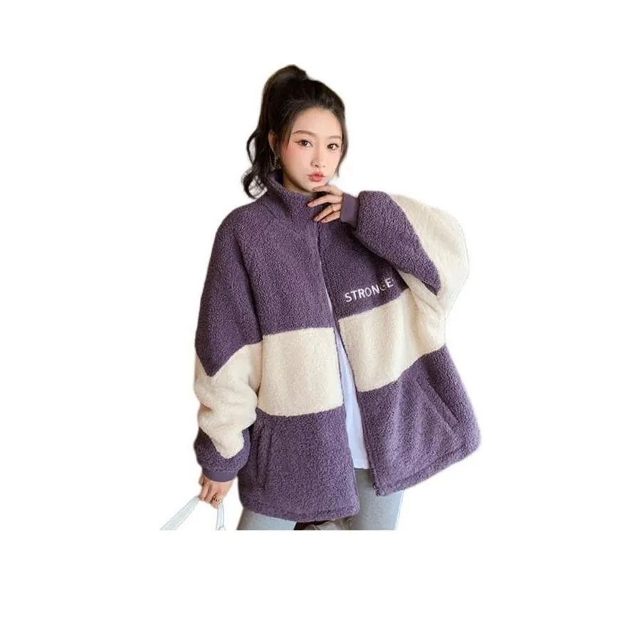 Tonlion Вельвет Feel Пальто Женское Фиолетовое