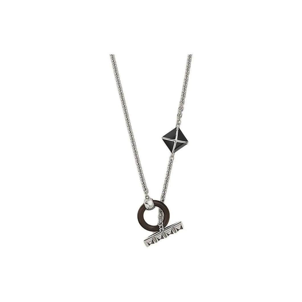 HERMES Medor XO Metal Necklaces Men's Silver